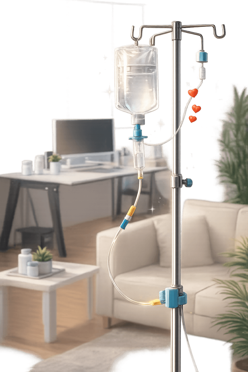 Ilustrație medicală pentru perfuzii la domiciliu în Iași