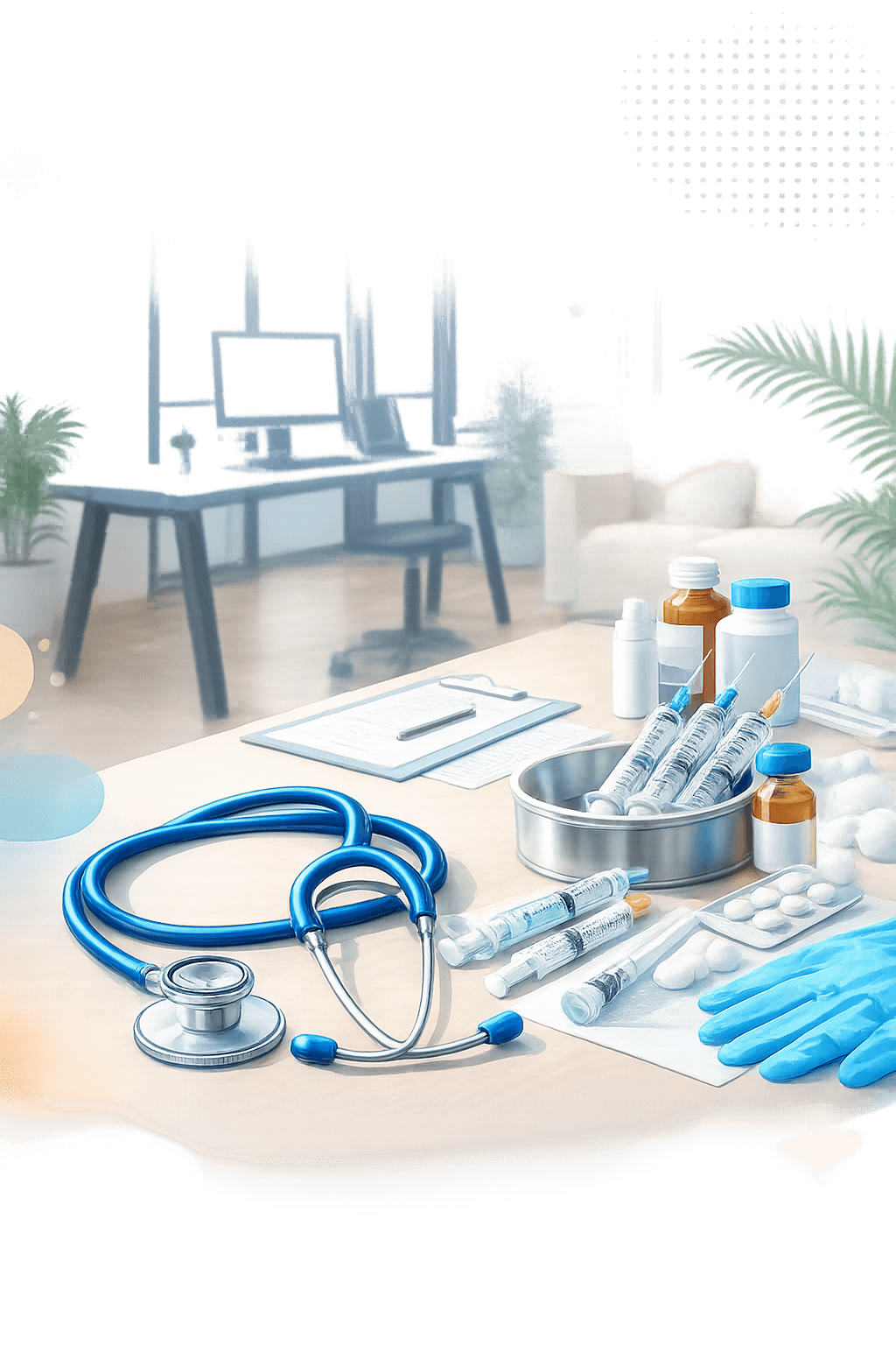 Ilustrație medicală pentru administrare tratamente pediatrice la domiciliu